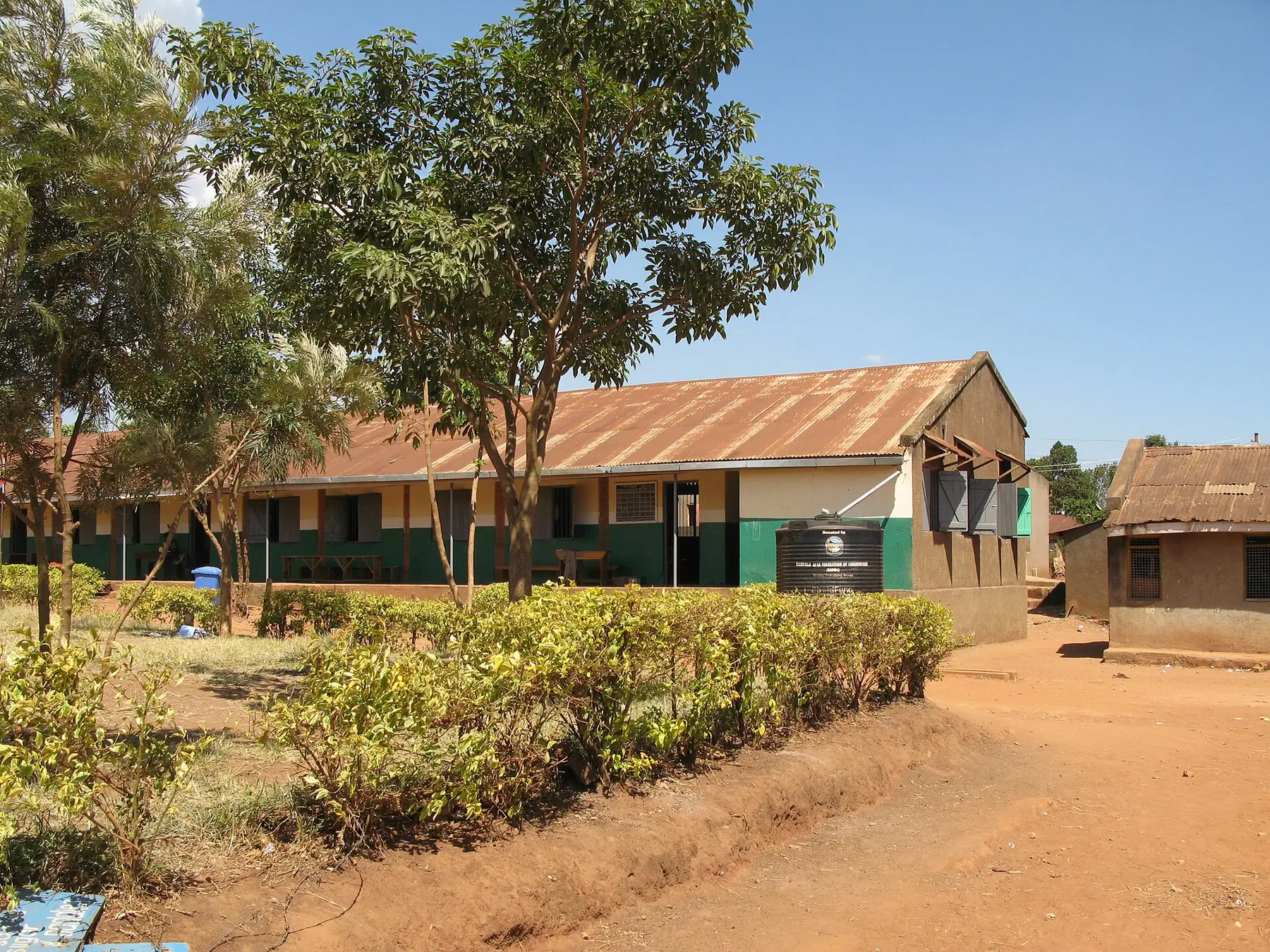 A rural primary school classroom building in Uganda